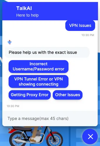 HelpDesk identifying the type of virtual private network problem