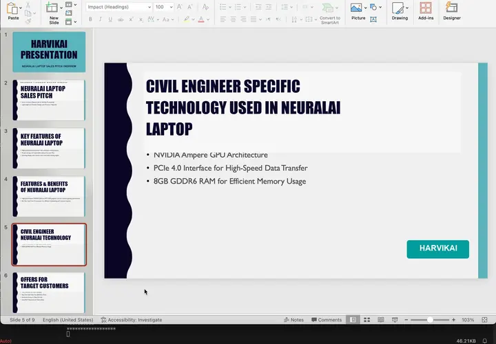 Editable HarvikAI presentation generated by StoryFlow