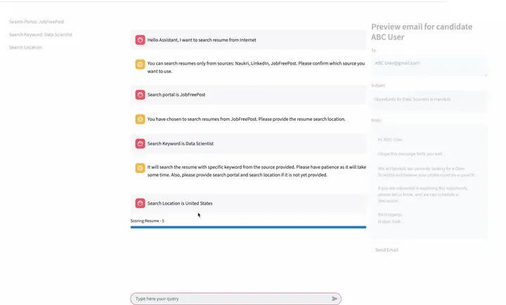 TalentScout retrieving and scoring matching resumes